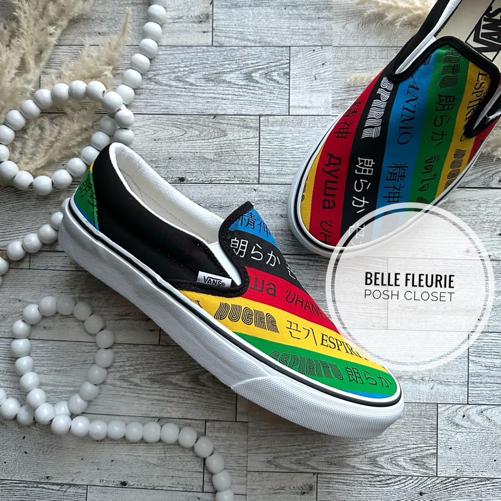 NWT Vans Off The Wall Rainbow Spirit Classic Slip On Shoes